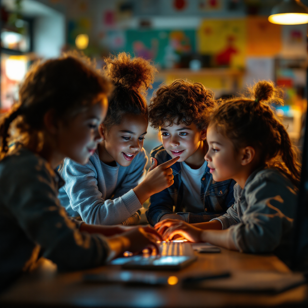 students learning HTML